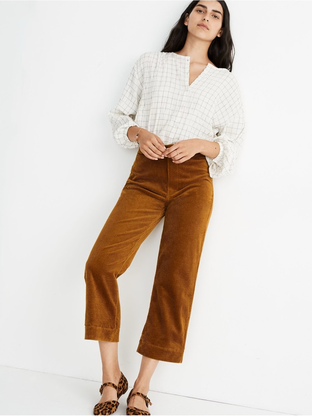 Madewell Corduroy Slim Emmett Wide-Leg Cropped